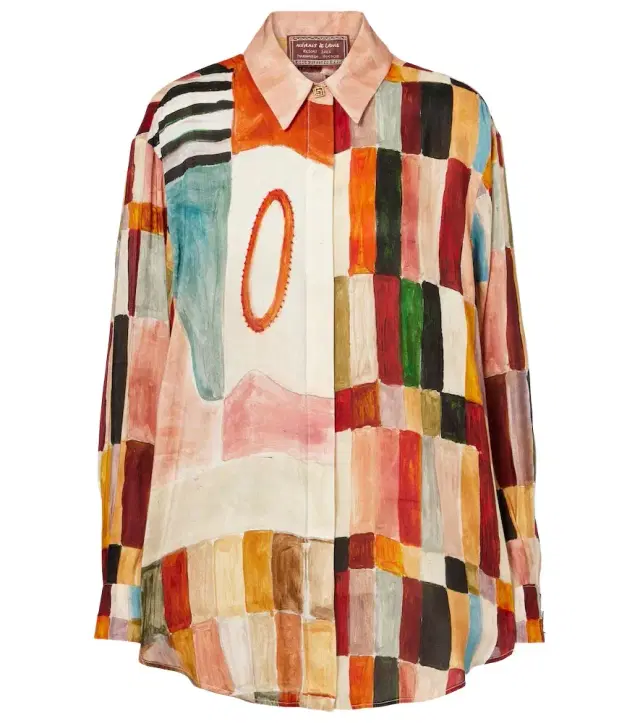Alémais x LRNCE Marjorelle printed linen and silk shirt