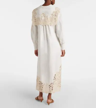ALÉMAIS Alémais x LRNCE Rosemary embroidered linen midi dress | Thumbnail 2