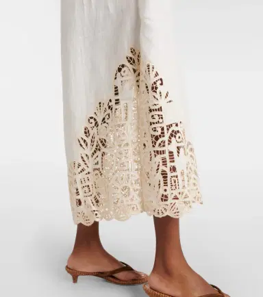 ALÉMAIS Alémais x LRNCE Rosemary embroidered linen midi dress | Thumbnail 6