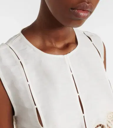 ALÉMAIS Alémais Rosemary embroidered linen-blend top | Thumbnail 5
