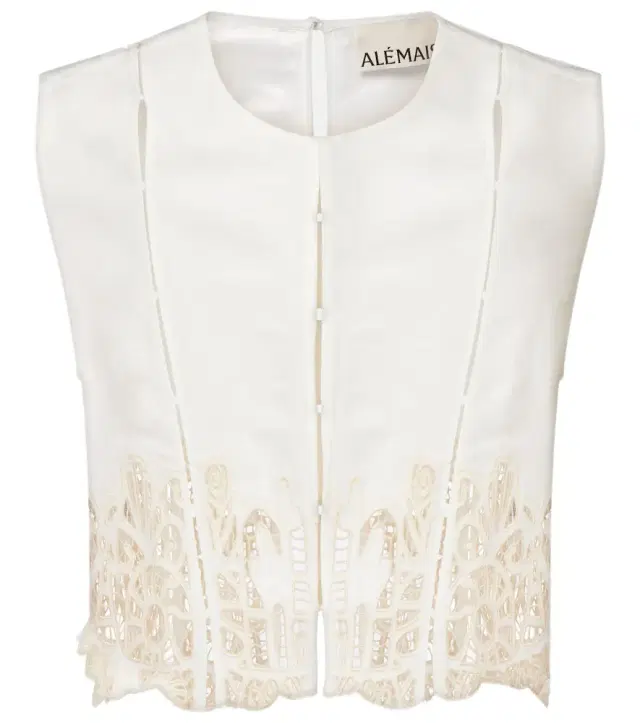 Alemais Alémais Rosemary embroidered linen-blend top