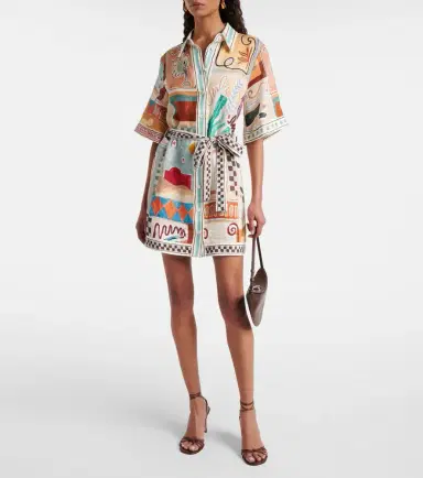 ALÉMAIS Alémais x LRNCE Michelle printed linen shirt dress | Thumbnail 2