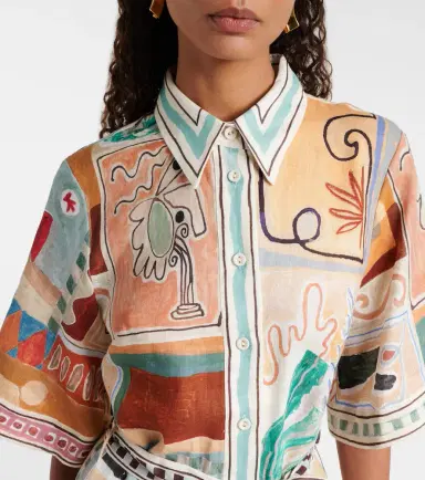ALÉMAIS Alémais x LRNCE Michelle printed linen shirt dress | Thumbnail 4