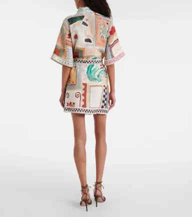 ALÉMAIS Alémais x LRNCE Michelle printed linen shirt dress | Thumbnail 5