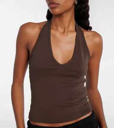 Nili Lotan Britt halterneck cotton top | Thumbnail 4