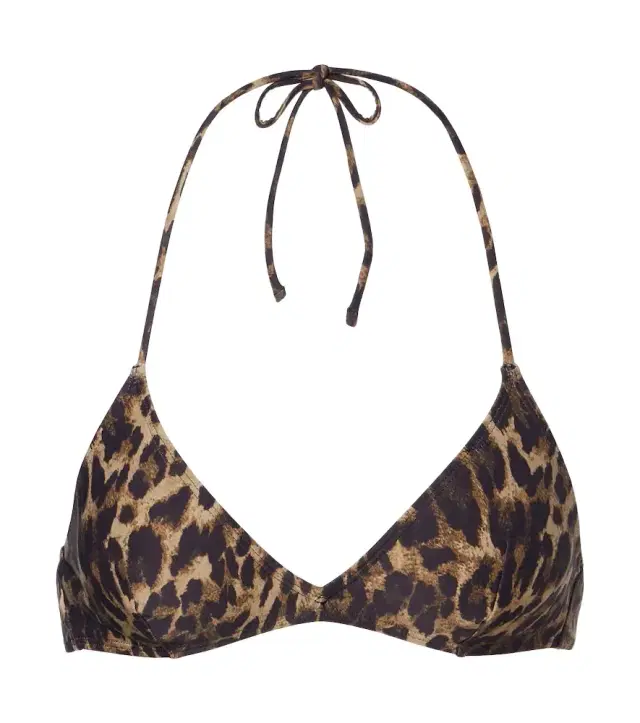 Leopard-print bikini top