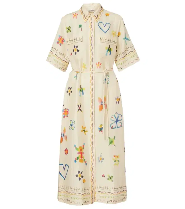 Alémais Sidi floral linen-blend shirt dress