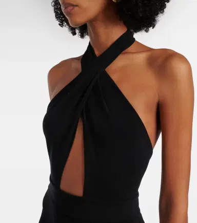 Nili Lotan Lita cutout halterneck jersey gown | Thumbnail 2