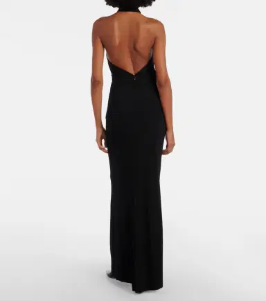 Nili Lotan Lita cutout halterneck jersey gown | Thumbnail 3