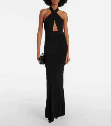 Nili Lotan Lita cutout halterneck jersey gown | Thumbnail 4