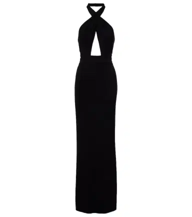 Nili Lotan Lita cutout halterneck jersey gown | Thumbnail 1