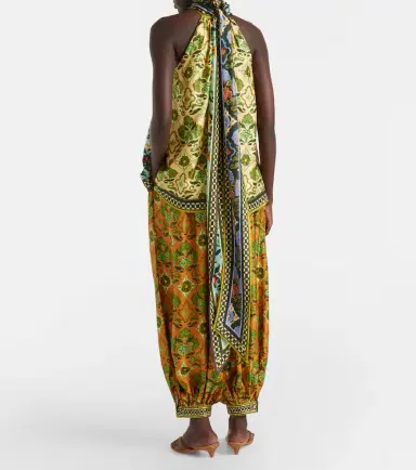 ALÉMAIS Alémais Cece floral silk tapered pants | Thumbnail 3