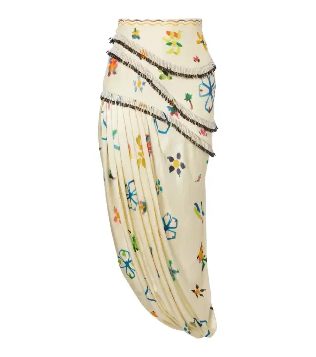 Alémais Sidi embellished linen-blend midi skirt
