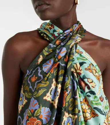 ALÉMAIS Alémais Cece floral silk halterneck top | Thumbnail 2
