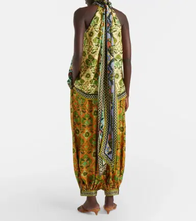 ALÉMAIS Alémais Cece floral silk halterneck top | Thumbnail 4