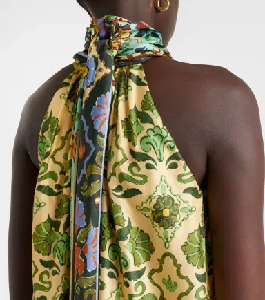 ALÉMAIS Alémais Cece floral silk halterneck top | Thumbnail 6