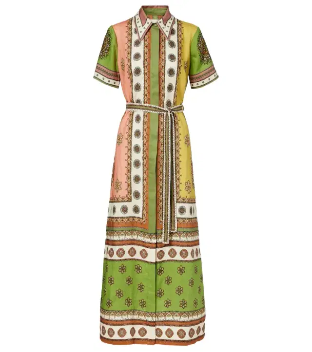 Alémais Contina belted linen shirt dress