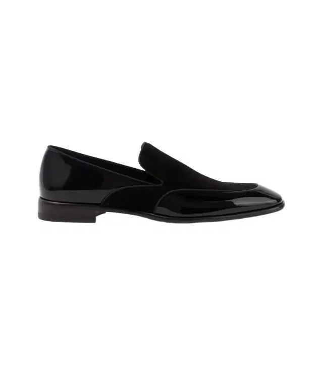 Christian Louboutin Yaki patent leather and suede loafers