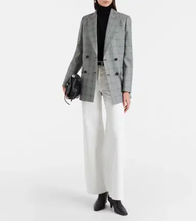Nili Lotan Weston plaid virgin wool blazer | Thumbnail 4