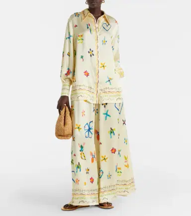 ALÉMAIS Alémais Sidi floral silk palazzo pants | Thumbnail 5