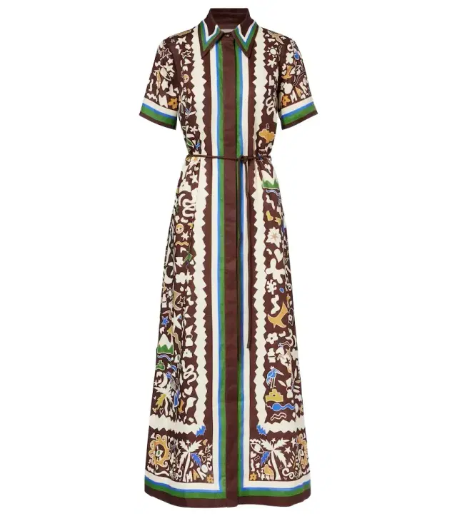 Alémais Maroc printed linen shirt dress
