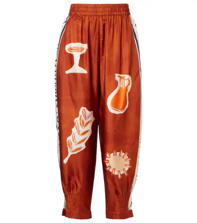 Alémais x LRNCE Soleil D'Amour silk tapered pants