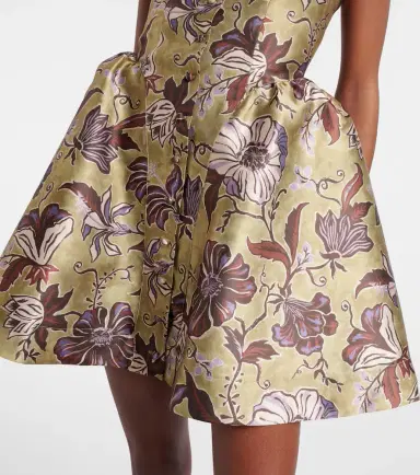 ALÉMAIS Alémais Citron Flounce floral minidress | Thumbnail 2 ALÉMAIS Alémais Citron Flounce floral minidress | Thumbnail 2