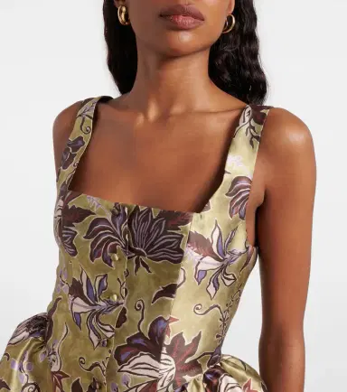 ALÉMAIS Alémais Citron Flounce floral minidress | Thumbnail 4 ALÉMAIS Alémais Citron Flounce floral minidress | Thumbnail 4