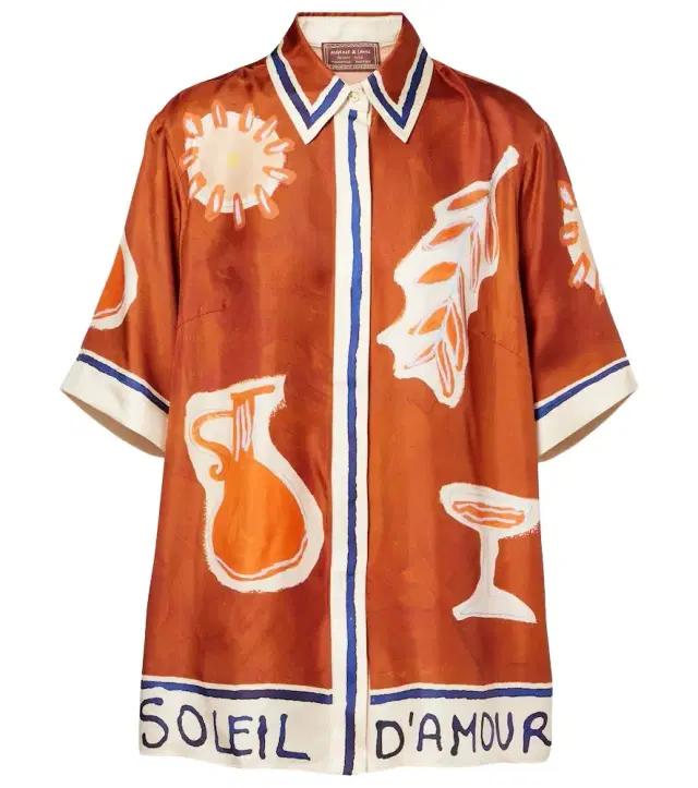 Alémais x LRNCE Soleil D'Amour printed silk shirt