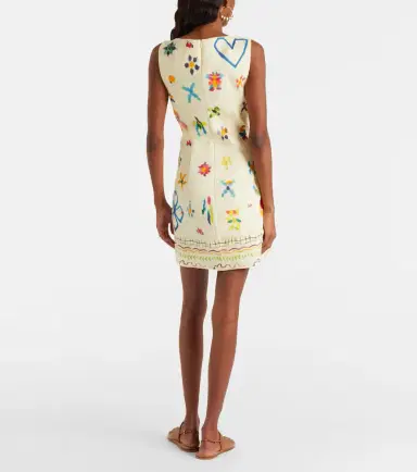 ALÉMAIS Alémais Sidi floral linen-blend minidress | Thumbnail 2