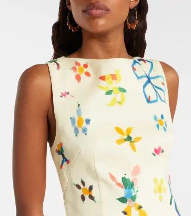 ALÉMAIS Alémais Sidi floral linen-blend minidress | Thumbnail 5