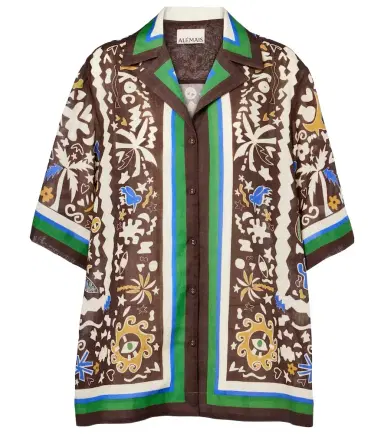ALÉMAIS Alémais Maroc printed oversized ramie shirt | Thumbnail 1