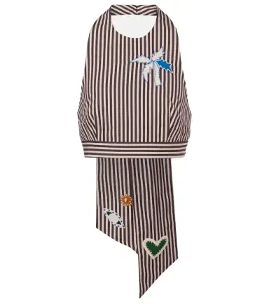 ALÉMAIS Alémais Sirocco embroidered striped cotton crop top | Thumbnail 1