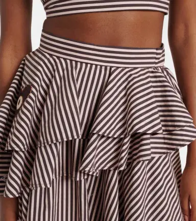 ALÉMAIS Alémais Sirocco embroidered striped cotton maxi skirt | Thumbnail 6
