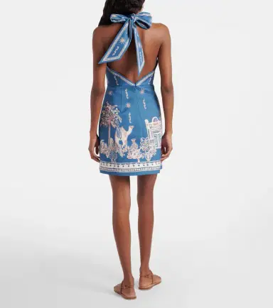 ALÉMAIS Alémais Acacia printed halterneck cotton minidress | Thumbnail 5