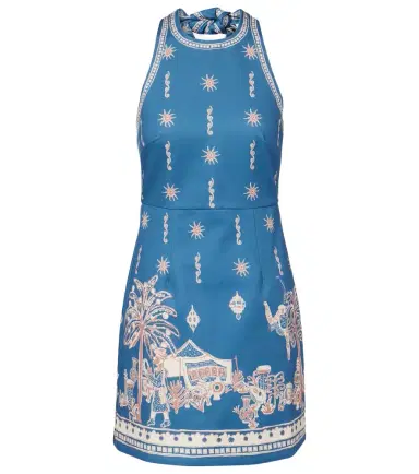 ALÉMAIS Alémais Acacia printed halterneck cotton minidress | Thumbnail 1