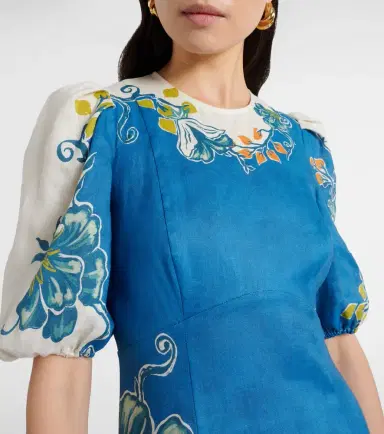 ALÉMAIS Alémais Luda floral linen midi dress | Thumbnail 2 ALÉMAIS Alémais Luda floral linen midi dress | Thumbnail 2