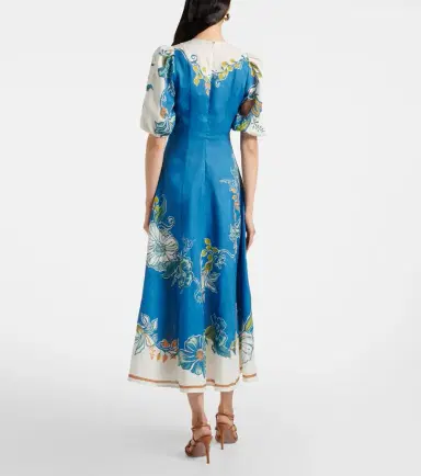 ALÉMAIS Alémais Luda floral linen midi dress | Thumbnail 3 ALÉMAIS Alémais Luda floral linen midi dress | Thumbnail 3