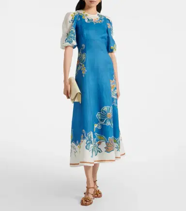 ALÉMAIS Alémais Luda floral linen midi dress | Thumbnail 4 ALÉMAIS Alémais Luda floral linen midi dress | Thumbnail 4