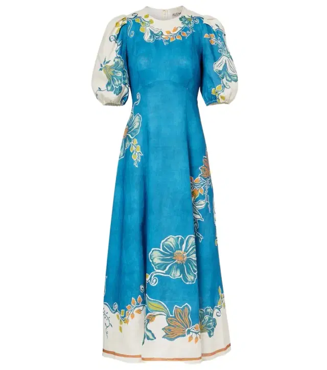 Alémais Luda floral linen midi dress