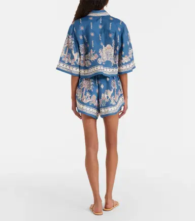 ALÉMAIS Alémais Acacia printed linen Bermuda shorts | Thumbnail 2