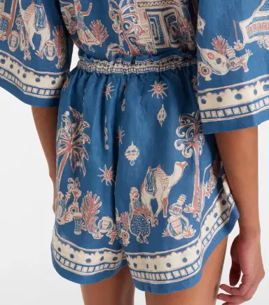 ALÉMAIS Alémais Acacia printed linen Bermuda shorts | Thumbnail 5