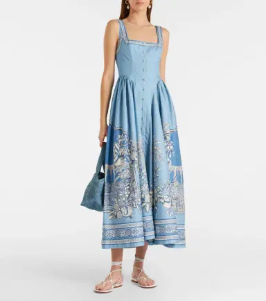 ALÉMAIS Alémais Villa Romantica cotton midi dress | Thumbnail 3