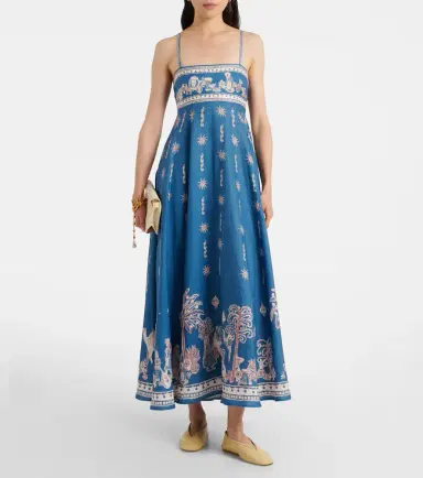 ALÉMAIS Alémais Acacia printed linen maxi dress | Thumbnail 3