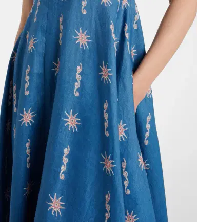 ALÉMAIS Alémais Acacia printed linen maxi dress | Thumbnail 4
