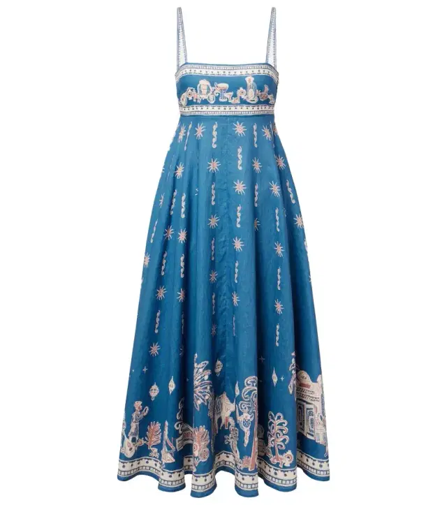 Alemais Alémais Acacia printed linen maxi dress