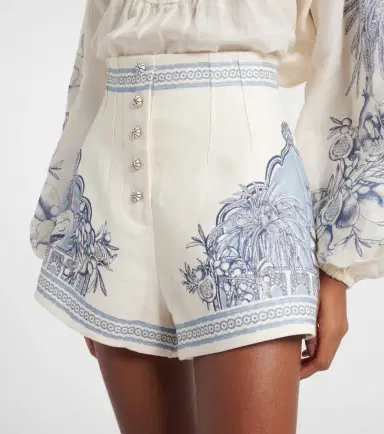 ALÉMAIS Alémais Villa Romantica printed linen Bermuda shorts | Thumbnail 2