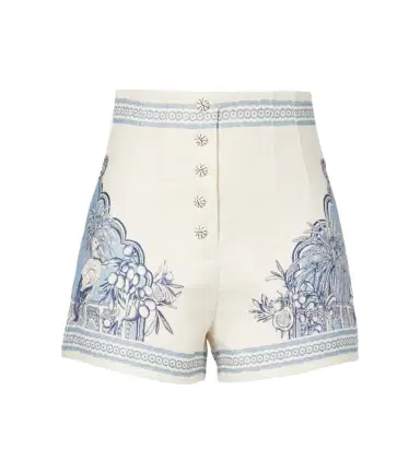 ALÉMAIS Alémais Villa Romantica printed linen Bermuda shorts | Thumbnail 1