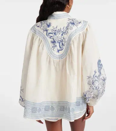 ALÉMAIS Alémais Villa Romantica printed ramie blouse | Thumbnail 4