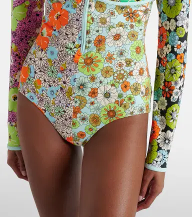Alemais Alémais Orange Blossom floral rashguard swimsuit | Thumbnail 5
